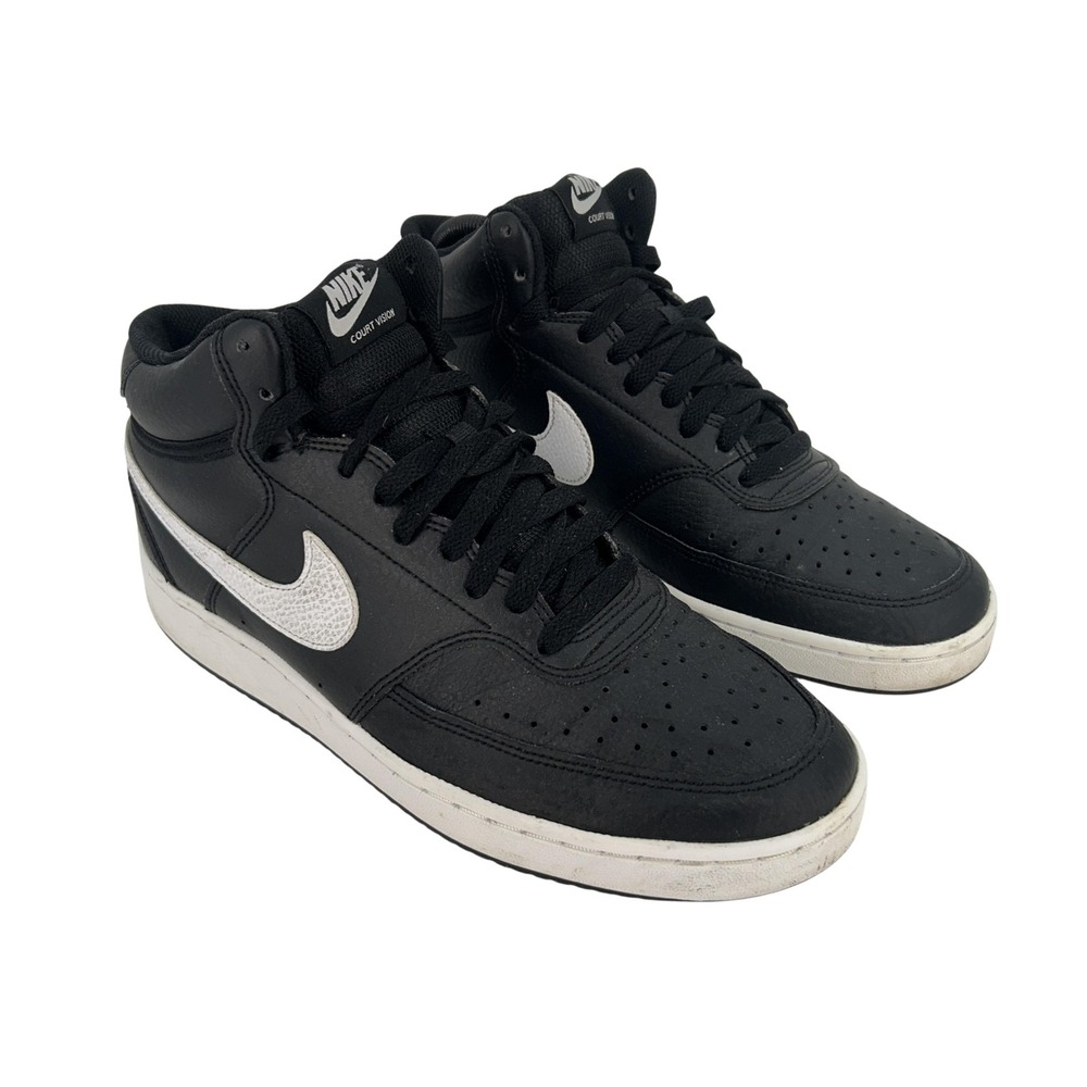 Nike Court‎ Vision Shoes Womens Size 11 Mid Top Leather CD5436-001 Sneakers